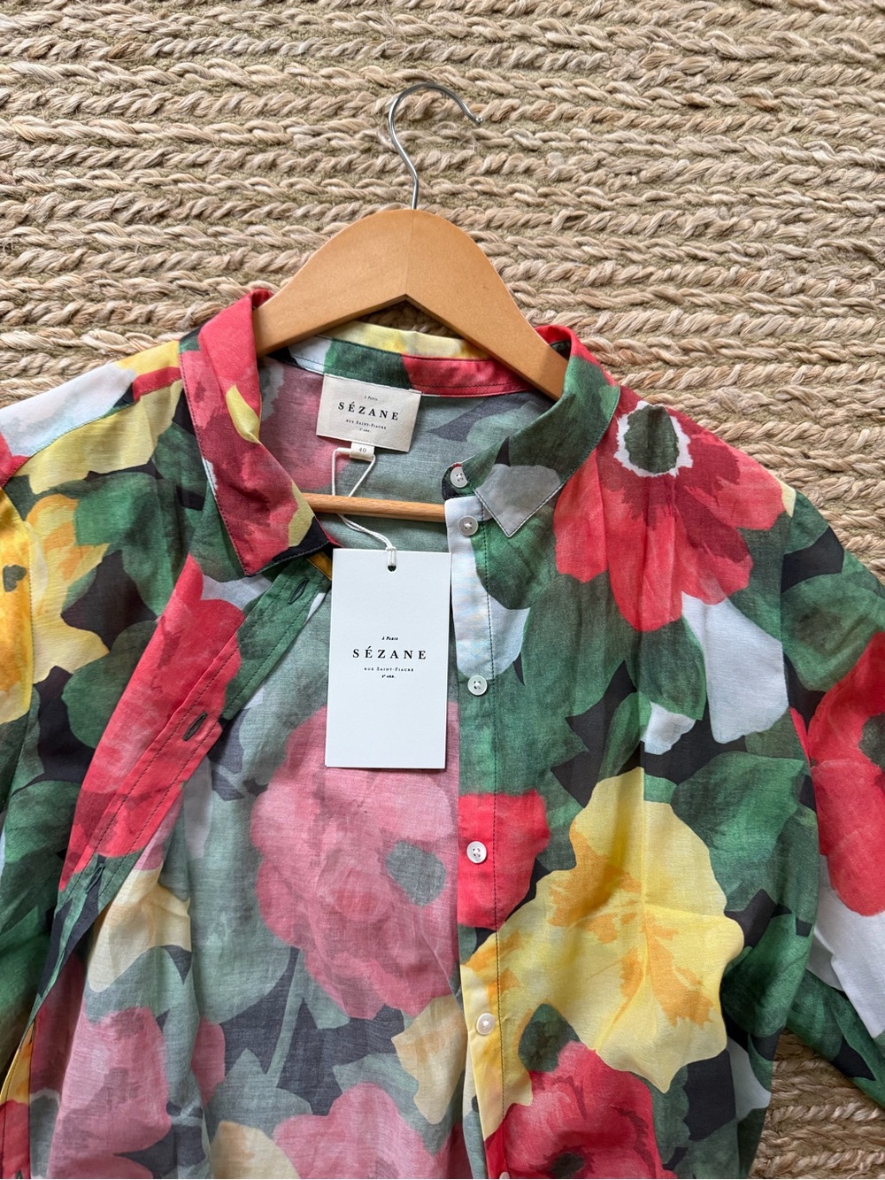 Sezane Pierro Floral Button-Down Blouse - Picture 3 of 4